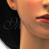 Stainless Steel Stud Earring, with Light Brown Crystal, Polished, Golden Finish, 02.271.0017.4