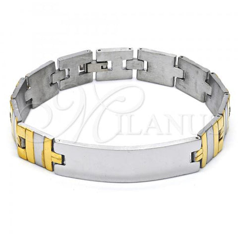 Stainless Steel Solid Bracelet, Polished, Two Tone, 03.114.0238.1.09