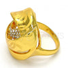 Oro Laminado Multi Stone Ring, Gold Filled Style with White Crystal, Polished, Golden Finish, 01.241.0010.10 (Size 10)