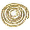Oro Laminado Basic Necklace, Gold Filled Style Miami Cuban Design, Polished, Golden Finish, 04.63.1397.30