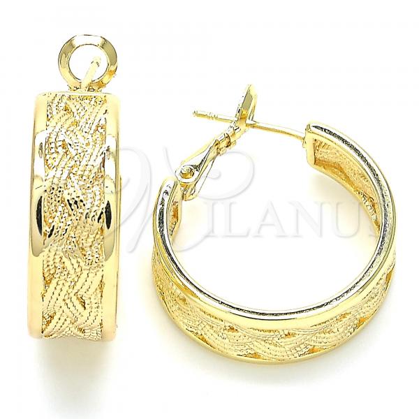 Oro Laminado Huggie Hoop, Gold Filled Style Polished, Golden Finish, 02.170.0299.25