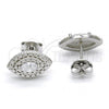 Sterling Silver Stud Earring, with White Cubic Zirconia, Polished, Rhodium Finish, 02.186.0145.1