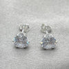 Sterling Silver Stud Earring, with White Cubic Zirconia, Polished, Silver Finish, 02.401.0054.07