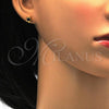 Stainless Steel Stud Earring, Star Design, with Black Crystal, Polished, Golden Finish, 02.271.0016.7