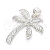 Sterling Silver Fancy Pendant, Palm Tree Design, Polished,, 05.398.0041
