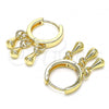 Oro Laminado Huggie Hoop, Gold Filled Style Teardrop Design, Polished, Golden Finish, 02.63.2727.15