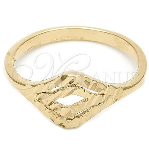 Oro Laminado Elegant Ring, Gold Filled Style Diamond Cutting Finish, Golden Finish, 01.63.0562.09 (Size 9)