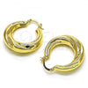 Oro Laminado Medium Hoop, Gold Filled Style and Hollow Polished, Golden Finish, 02.163.0178.30