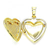Oro Laminado Locket Pendant, Gold Filled Style Heart and Bow Design, Polished, Golden Finish, 05.117.0003