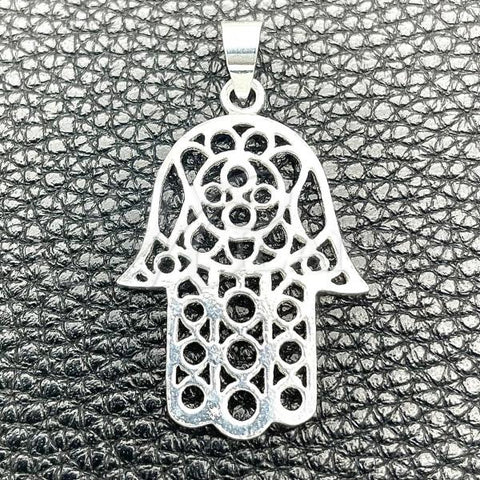 Sterling Silver Religious Pendant, Hand of God Design, Polished, Silver Finish, 05.392.0047