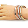 Oro Laminado Trio Bangle, Gold Filled Style Polished, Tricolor, 07.282.0041