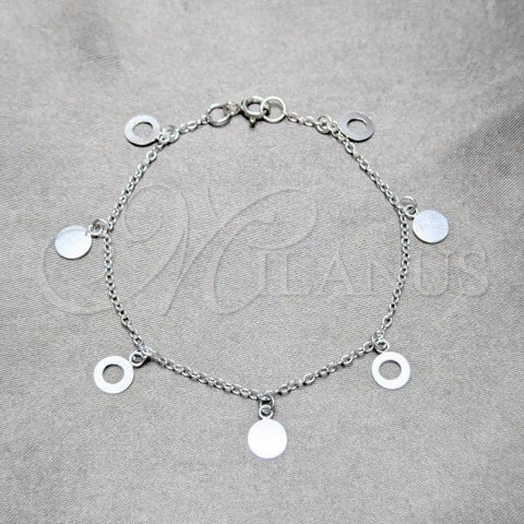 Sterling Silver Charm Bracelet, Polished, Silver Finish, 03.409.0170.07