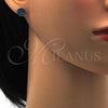 Stainless Steel Stud Earring, with Blue Topaz Crystal, Polished, Golden Finish, 02.271.0007.9