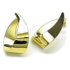 Oro Laminado Stud Earring, Gold Filled Style Teardrop Design, Polished, Golden Finish, 02.213.0670