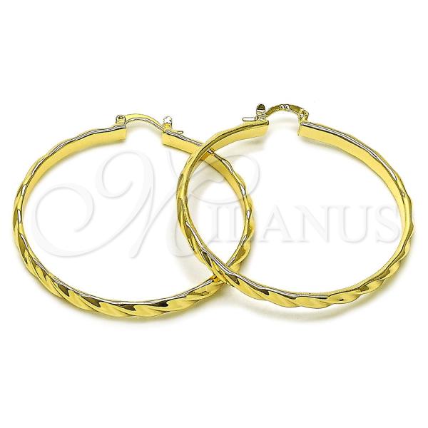 Oro Laminado Large Hoop, Gold Filled Style Polished, Golden Finish, 02.170.0488.50