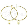 Oro Laminado Medium Hoop, Gold Filled Style with Ivory Pearl, Polished, Golden Finish, 02.63.2744.1.50