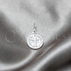 Sterling Silver Religious Pendant, San Benito Design, Polished, Silver Finish, 05.392.0085