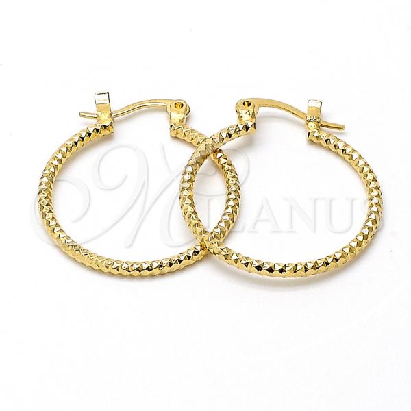 Oro Laminado Small Hoop, Gold Filled Style Diamond Cutting Finish, Golden Finish, 5.139.032.25