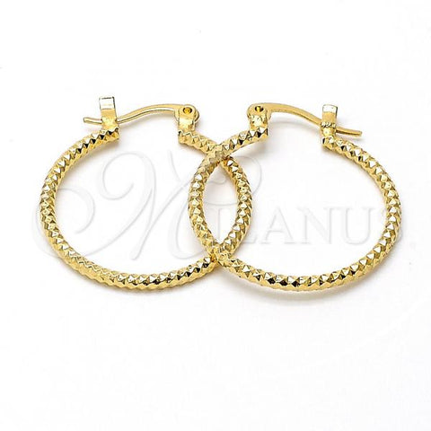 Oro Laminado Small Hoop, Gold Filled Style Diamond Cutting Finish, Golden Finish, 5.139.032.25