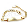 Oro Laminado ID Bracelet, Gold Filled Style Polished, Golden Finish, 03.63.1845.06