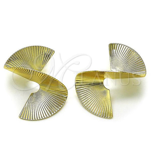 Oro Laminado Stud Earring, Gold Filled Style Diamond Cutting Finish, Golden Finish, 02.213.0674