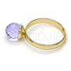 Oro Laminado Multi Stone Ring, Gold Filled Style with Amethyst Swarovski Crystals, Polished, Golden Finish, 01.239.0006.7 (One size fits all)