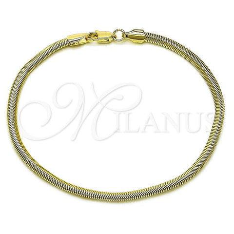 Oro Laminado Basic Bracelet, Gold Filled Style Rat Tail Design, Polished, Golden Finish, 03.213.0316.08