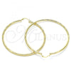 Oro Laminado Extra Large Hoop, Gold Filled Style Diamond Cutting Finish, Golden Finish, 02.213.0152.70