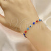 Oro Laminado Fancy Bracelet, Gold Filled Style Evil Eye Design, Multicolor Resin Finish, Golden Finish, 03.63.2212.07