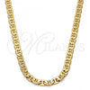 Gold Tone Basic Necklace, Mariner Design, Polished, Golden Finish, 04.242.0031.28GT