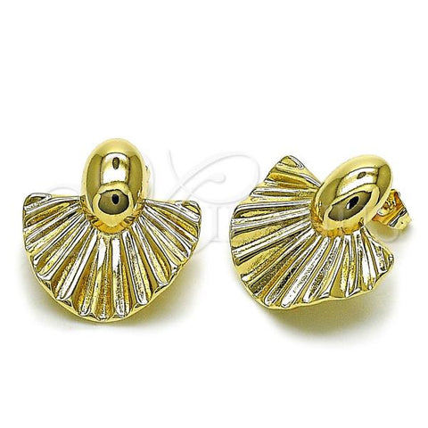 Oro Laminado Stud Earring, Gold Filled Style Polished, Golden Finish, 02.195.0343