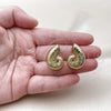 Oro Laminado Huggie Hoop, Gold Filled Style Snail Design, Diamond Cutting Finish, Golden Finish, 02.282.0064.15