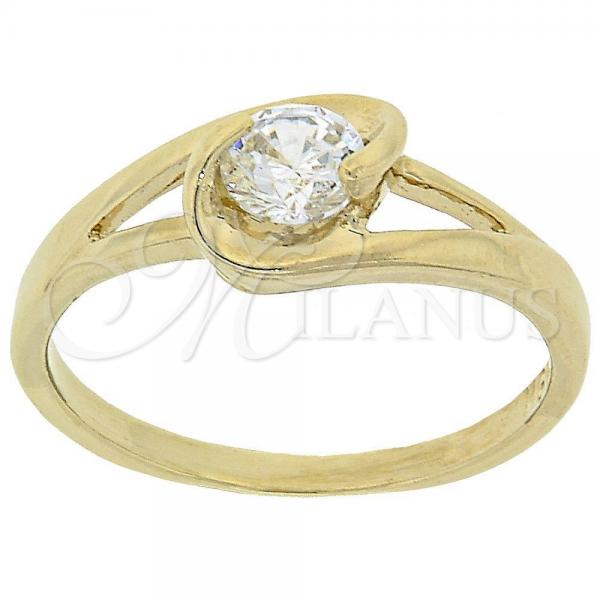 Oro Laminado Multi Stone Ring, Gold Filled Style with White Cubic Zirconia, Polished, Golden Finish, 5.165.035.06 (Size 6)