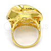 Oro Laminado Multi Stone Ring, Gold Filled Style with White Crystal, Polished, Golden Finish, 01.241.0008.10 (Size 10)