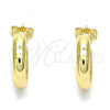 Oro Laminado Stud Earring, Gold Filled Style Polished, Golden Finish, 02.163.0155.20