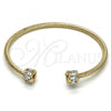 Oro Laminado Individual Bangle, Gold Filled Style with White Cubic Zirconia, Diamond Cutting Finish, Golden Finish, 07.97.0059 (03 MM Thickness, One size fits all)