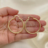 Oro Laminado Medium Hoop, Gold Filled Style Hollow Design, Polished, Golden Finish, 5.134.022.40