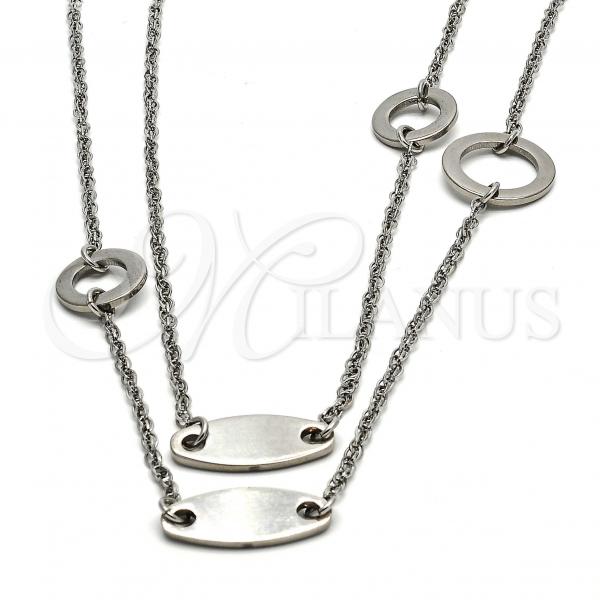 Stainless Steel Fancy Necklace, Polished, Steel Finish, 04.220.0001.65
