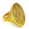 Oro Laminado Multi Stone Ring, Gold Filled Style with White Micro Pave, Polished, Golden Finish, 01.118.0030.08 (Size 8)