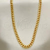 Oro Laminado Basic Necklace, Gold Filled Style Miami Cuban Design, Polished, Golden Finish, 5.223.013.22