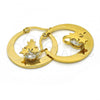 Stainless Steel Small Hoop, Star Design, with White Cubic Zirconia, Polished, Golden Finish, 02.244.0013.25