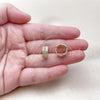 Oro Laminado Huggie Hoop, Gold Filled Style Filigree Design, Polished, Tricolor, 02.213.0821.14