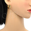 Stainless Steel Huggie Hoop, with White Crystal, Polished, Golden Finish, 02.216.0002.2