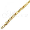 Oro Laminado Fancy Anklet, Gold Filled Style Leaf Design, Polished, Golden Finish, 03.210.0065.10