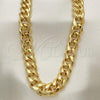 Oro Laminado Basic Necklace, Gold Filled Style Miami Cuban Design, Polished, Golden Finish, 04.63.0134.30