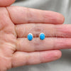 Sterling Silver Stud Earring, with Turquoise Pearl, Polished, Silver Finish, 02.399.0034