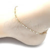 Oro Laminado Basic Anklet, Gold Filled Style Pave Mariner Design, Polished, Golden Finish, 04.213.0215.10
