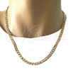 Oro Laminado Basic Necklace, Gold Filled Style Curb Design, Polished, Golden Finish, 5.222.003.22