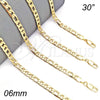 Oro Laminado Basic Necklace, Gold Filled Style Figaro Design, Polished, Golden Finish, 04.213.0140.30