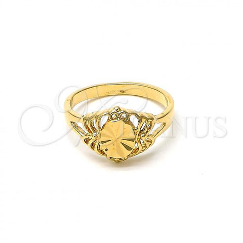 Oro Laminado Elegant Ring, Gold Filled Style Diamond Cutting Finish, Golden Finish, 5.174.012.08 (Size 8)